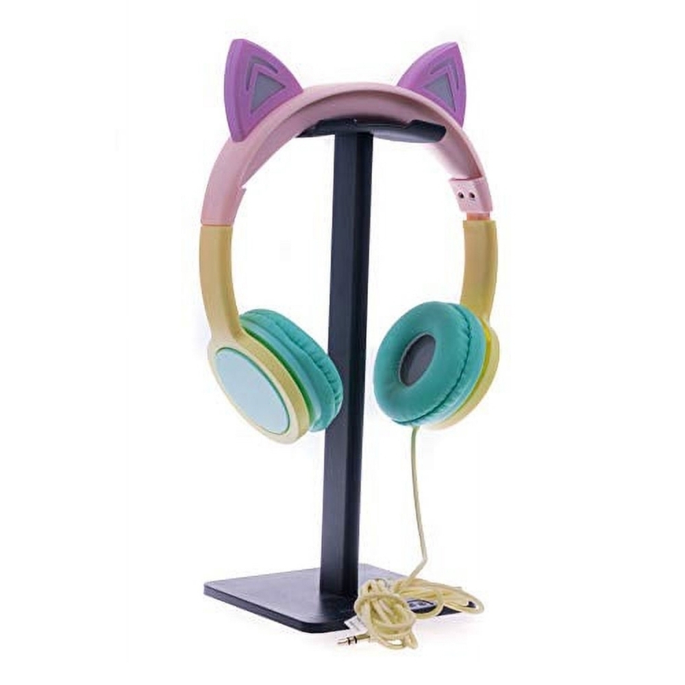 Gabba Goods Premium Kid's Safe Sound LED Light Up  Cat Over Ear Headphones - Picture 3 of 5